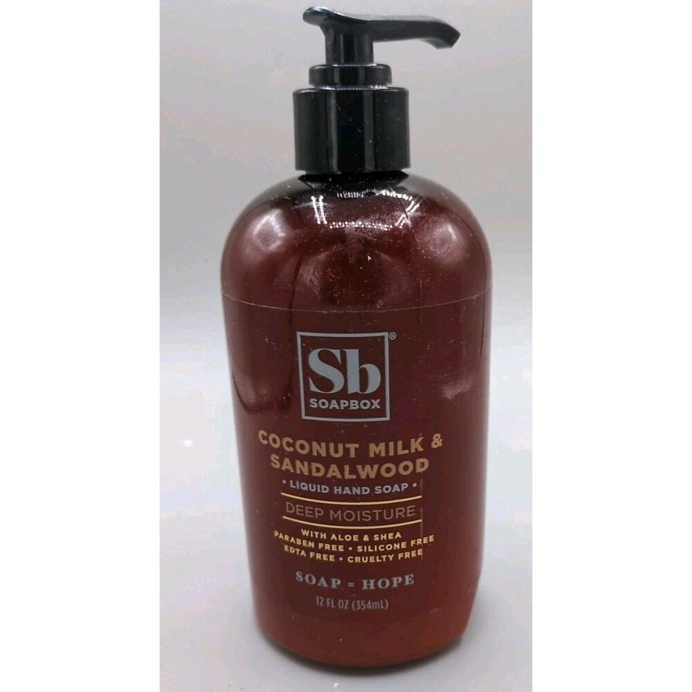 Sb Soapbox Liquid Hand Soap Coconut Milk & Sandalwood Scent, Deep Moisturizing